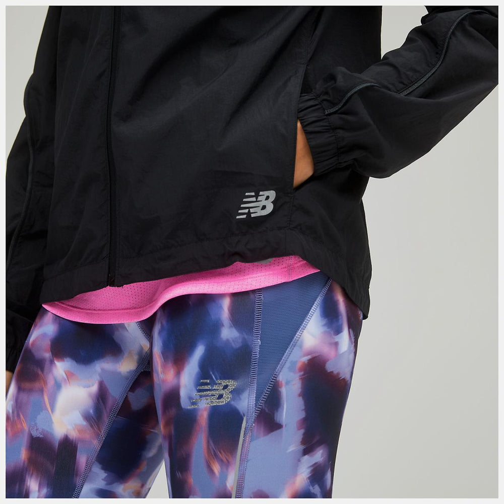 Jackets &amp; Vests | Women New Balance Impact Run Packable Jacket Black