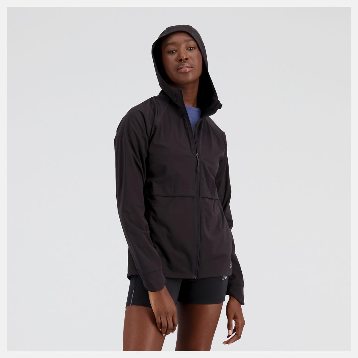 Jackets &amp; Vests | Women New Balance Impact Run Water Defy Jacket Black