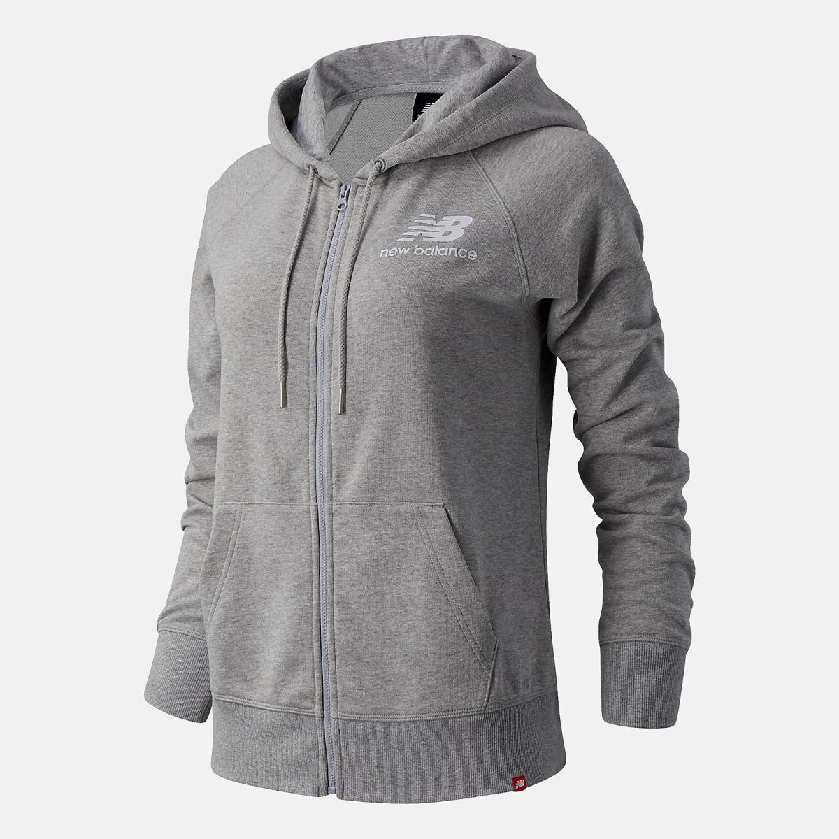 Jackets &amp; Vests | Women New Balance NB Essentials Full Zip Hoodie Athletic Grey