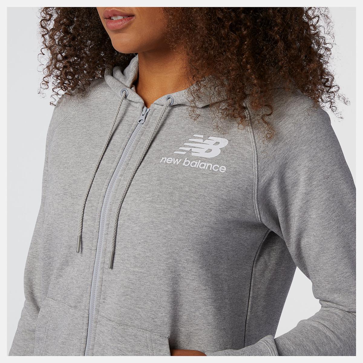 Jackets &amp; Vests | Women New Balance NB Essentials Full Zip Hoodie Athletic Grey