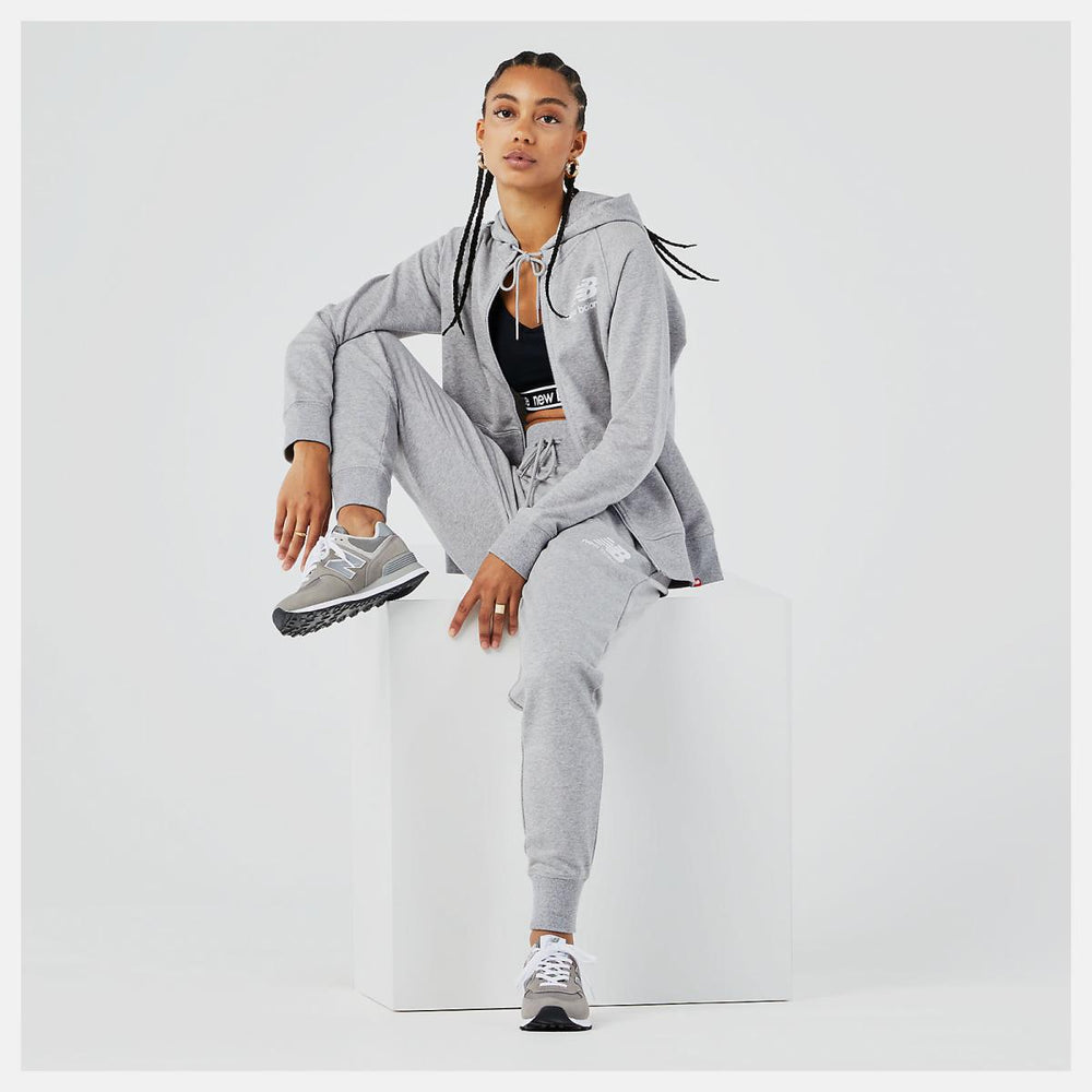 Jackets &amp; Vests | Women New Balance NB Essentials Full Zip Hoodie Athletic Grey