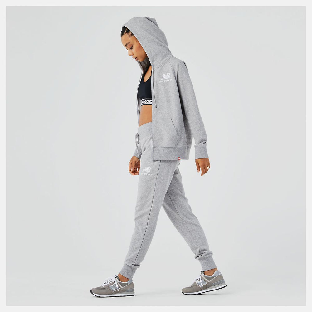 Jackets &amp; Vests | Women New Balance NB Essentials Full Zip Hoodie Athletic Grey