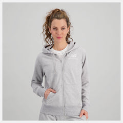 Jackets &amp; Vests | Women New Balance NB Essentials Full Zip Hoodie Athletic Grey