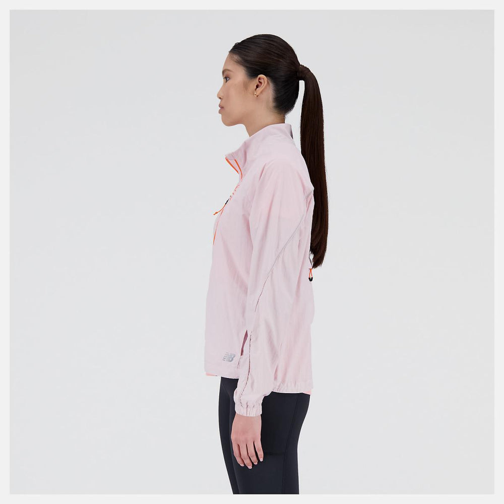 Jackets &amp; Vests | Women New Balance Printed Impact Run Light Pack Jacket Stone Pink