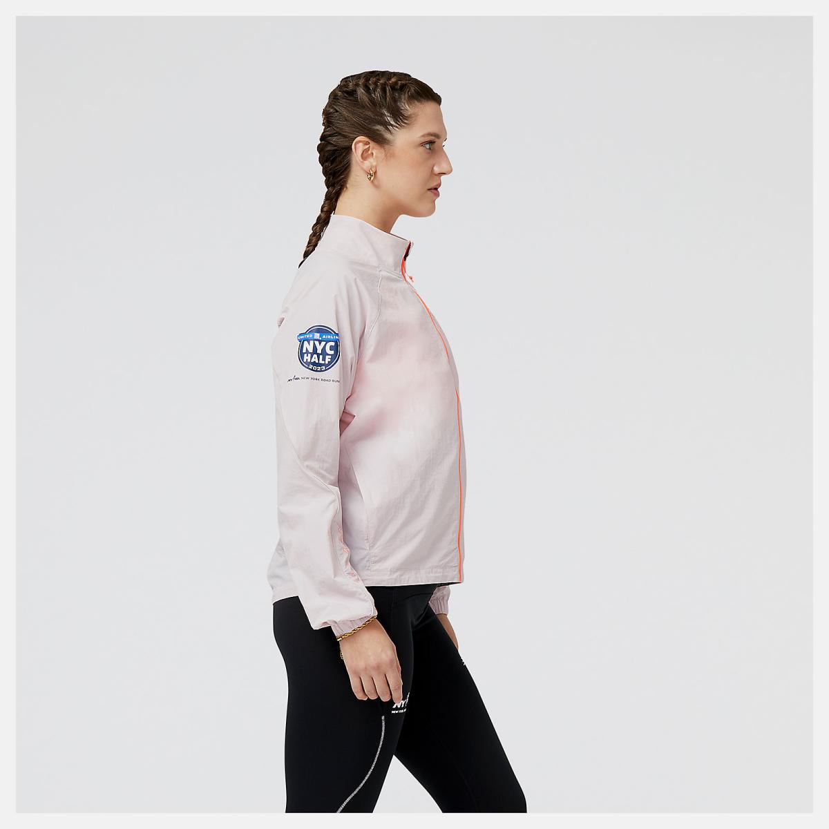 Jackets &amp; Vests | Women New Balance United Airlines NYC Half Printed Impact Run Packable Jacket Stone Pink