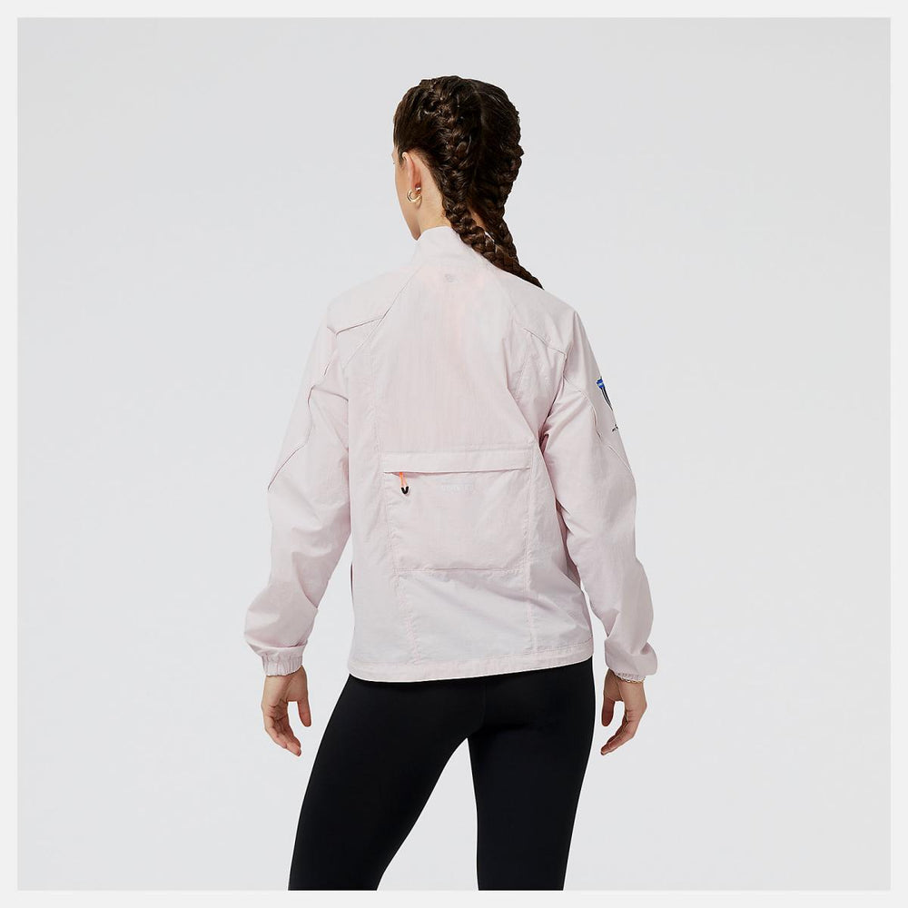 Jackets &amp; Vests | Women New Balance United Airlines NYC Half Printed Impact Run Packable Jacket Stone Pink