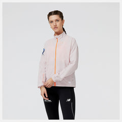 Jackets &amp; Vests | Women New Balance United Airlines NYC Half Printed Impact Run Packable Jacket Stone Pink