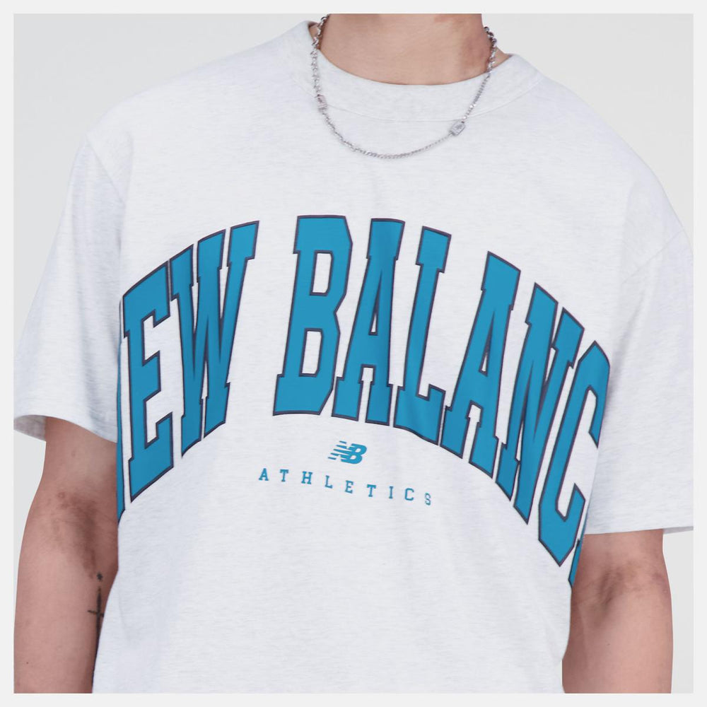 Matching Sets | Men/Women New Balance Uni-ssentials Warped Classics Cotton Jersey T-Shirt Sea Salt Heather