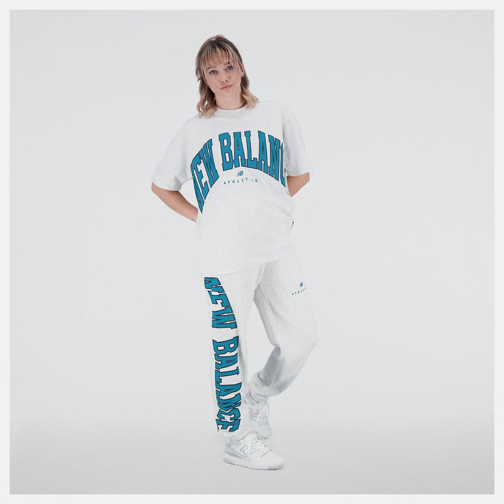 Matching Sets | Men/Women New Balance Uni-ssentials Warped Classics Cotton Jersey T-Shirt Sea Salt Heather