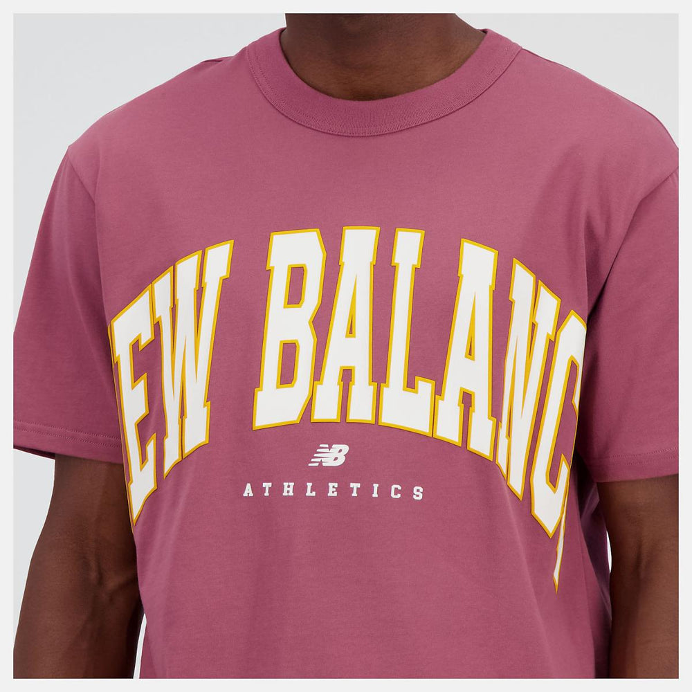 Matching Sets | Men/Women New Balance Uni-ssentials Warped Classics Cotton Jersey T-Shirt Washed Burgundy