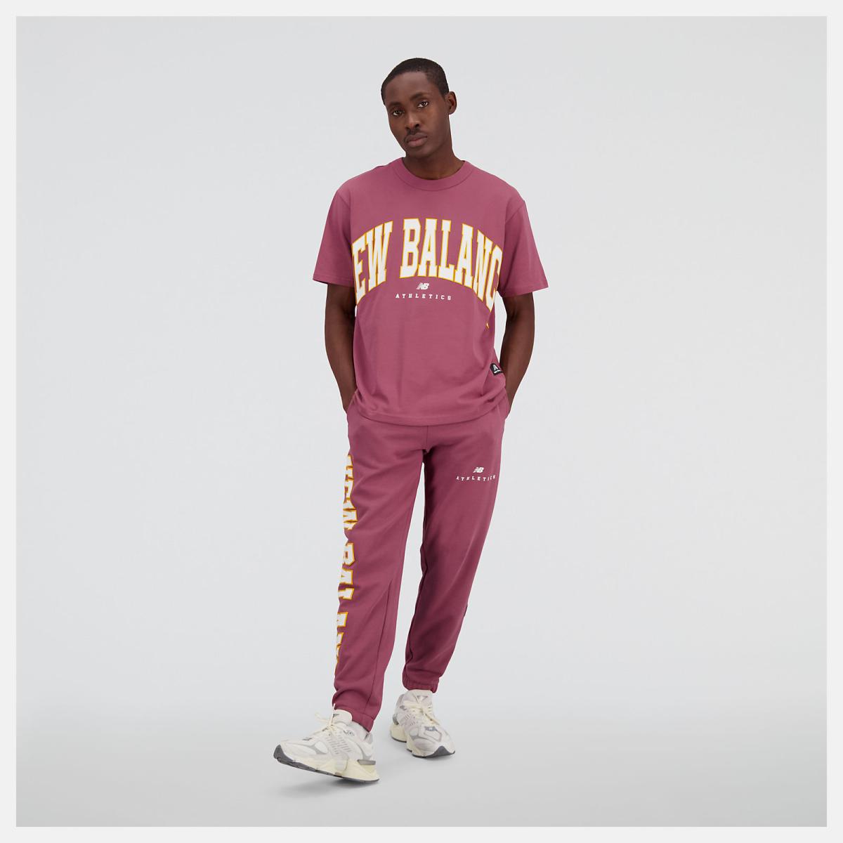 Matching Sets | Men/Women New Balance Uni-ssentials Warped Classics Cotton Jersey T-Shirt Washed Burgundy