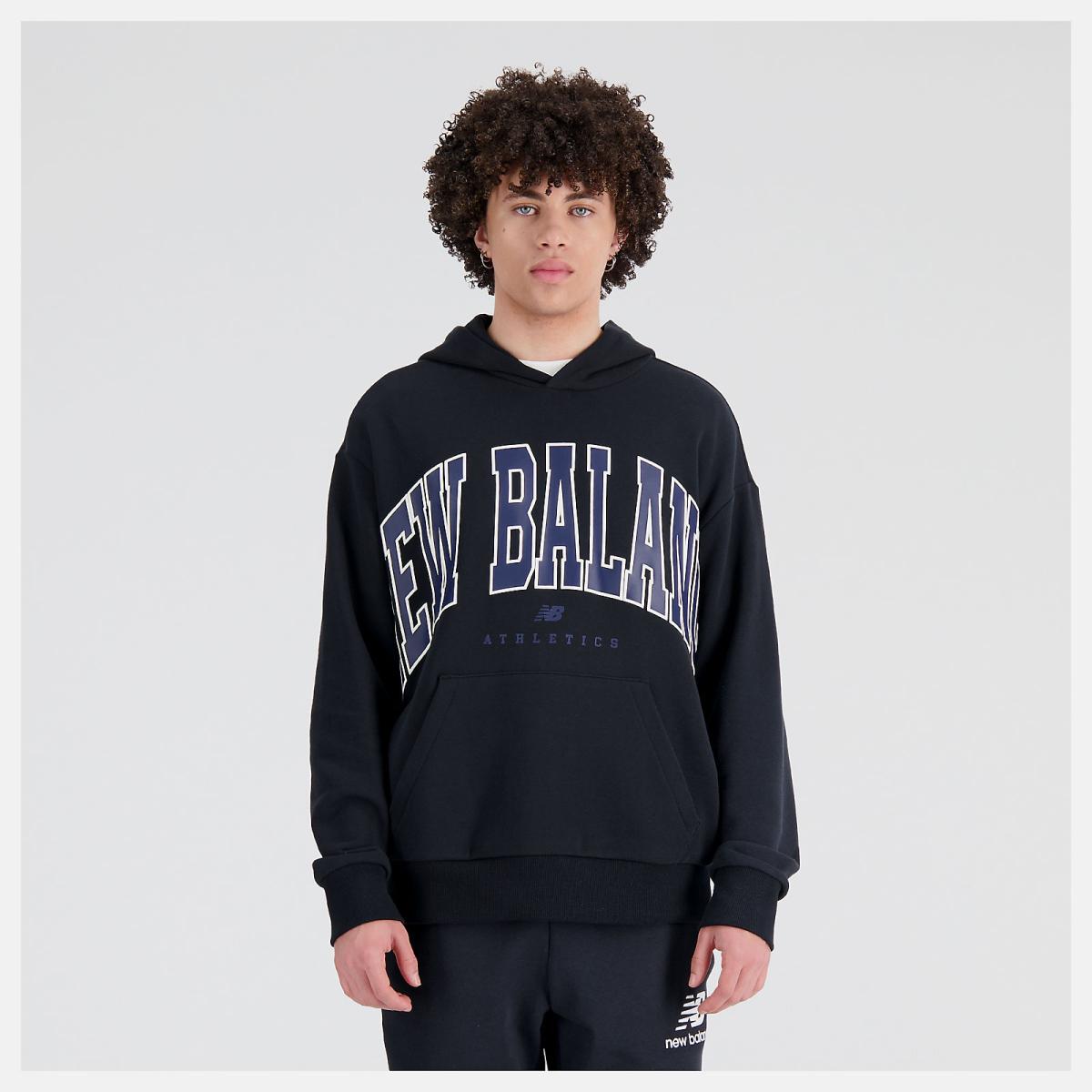 Matching Sets | Men/Women New Balance Uni-ssentials Warped Classics French Terry Hoodie Black