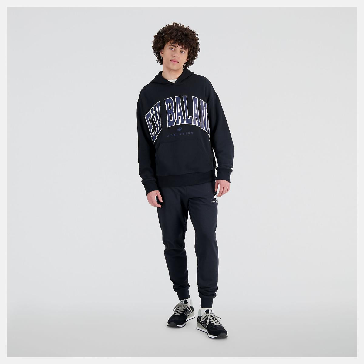 Matching Sets | Men/Women New Balance Uni-ssentials Warped Classics French Terry Hoodie Black