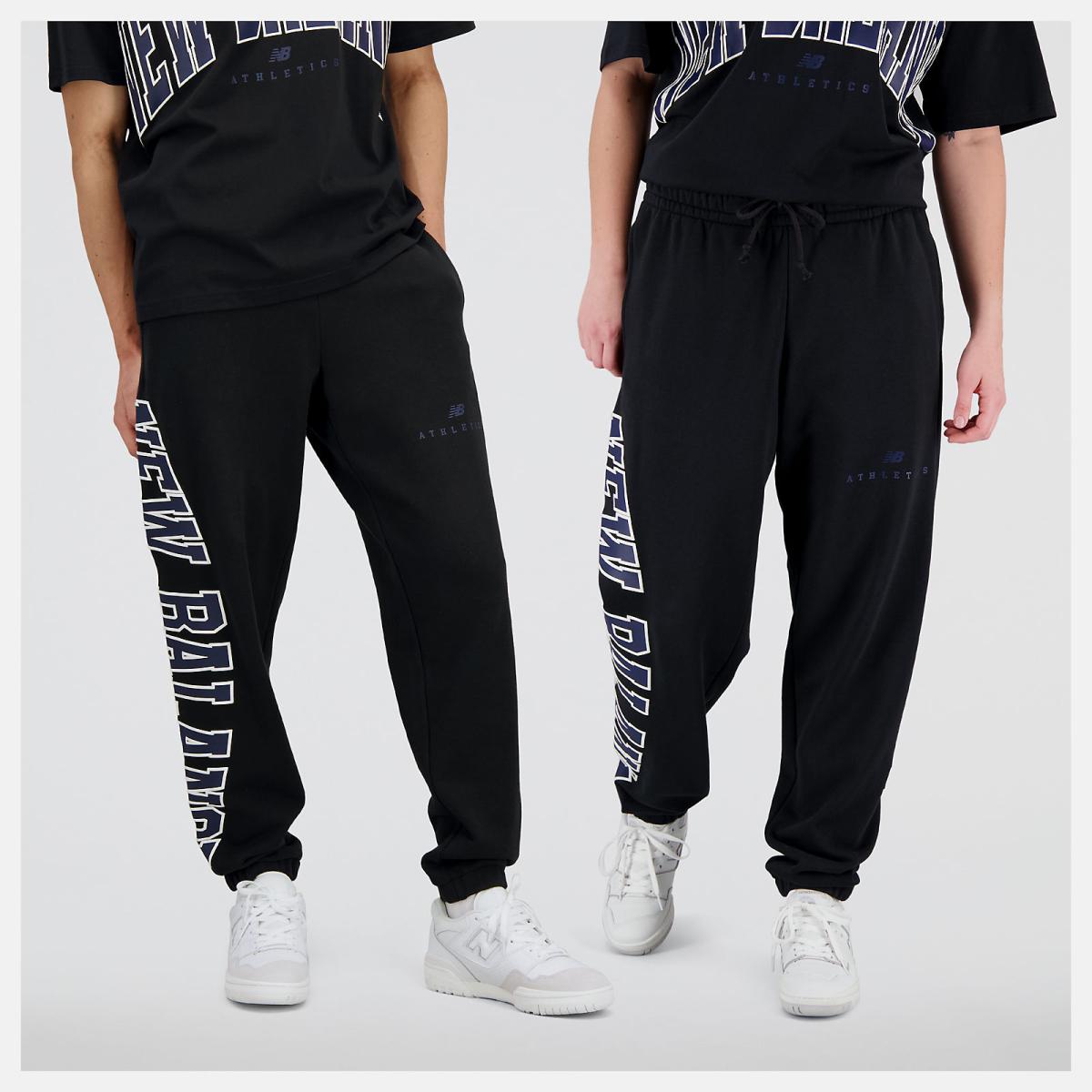Matching Sets | Men/Women New Balance Uni-ssentials Warped Classics French Terry Sweatpant Black