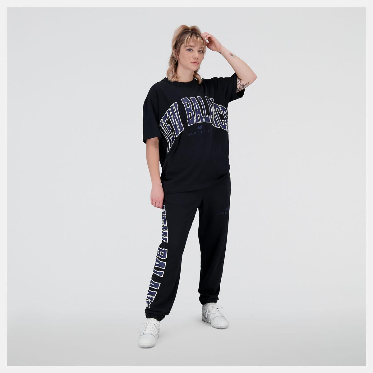 Matching Sets | Men/Women New Balance Uni-ssentials Warped Classics French Terry Sweatpant Black