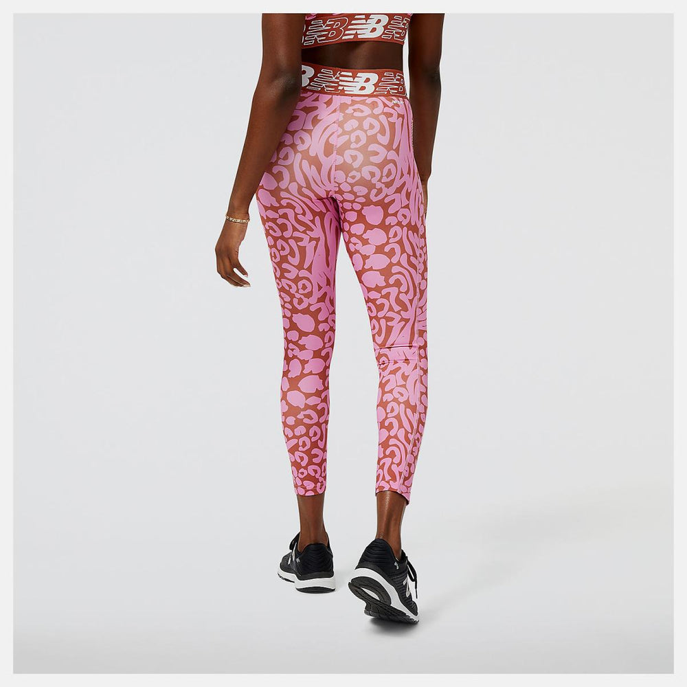 Pants &amp; Leggings | Women New Balance Relentless Crossover Printed High Rise 7/8 Tight Raspberry