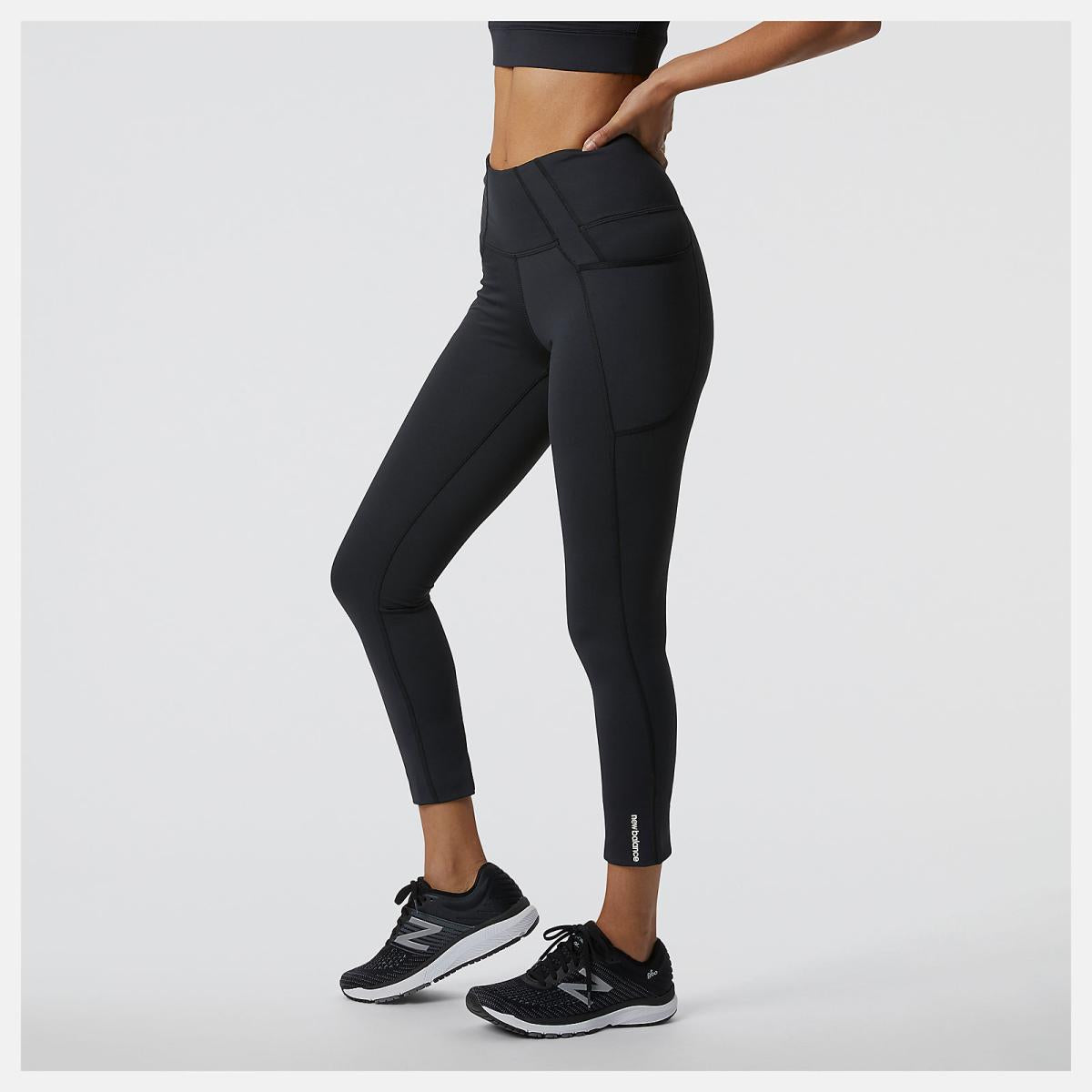 Pants &amp; Leggings | Women New Balance Shape Shield 7/8 High Rise Pocket Tight Black
