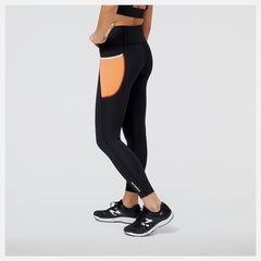 Pants &amp; Leggings | Women New Balance Shape Shield 7/8 High Rise Pocket Tight Neon Dragonfly