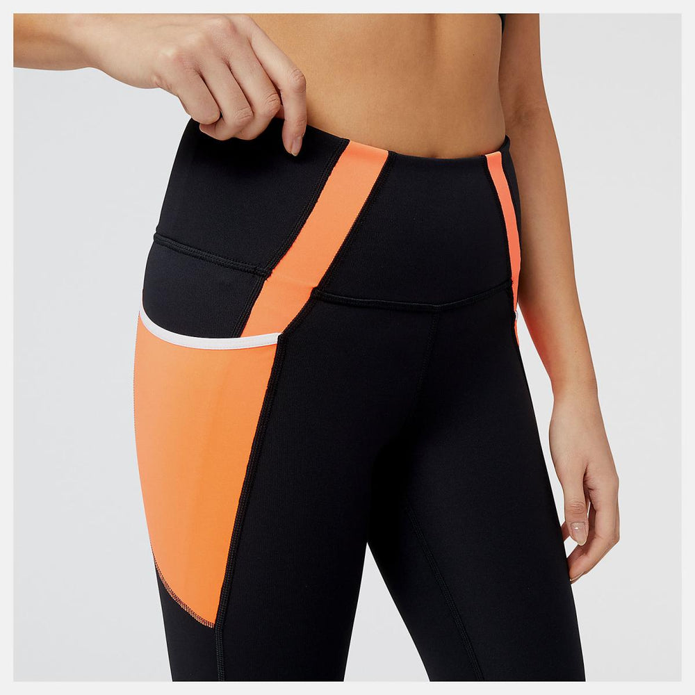 Pants &amp; Leggings | Women New Balance Shape Shield 7/8 High Rise Pocket Tight Neon Dragonfly