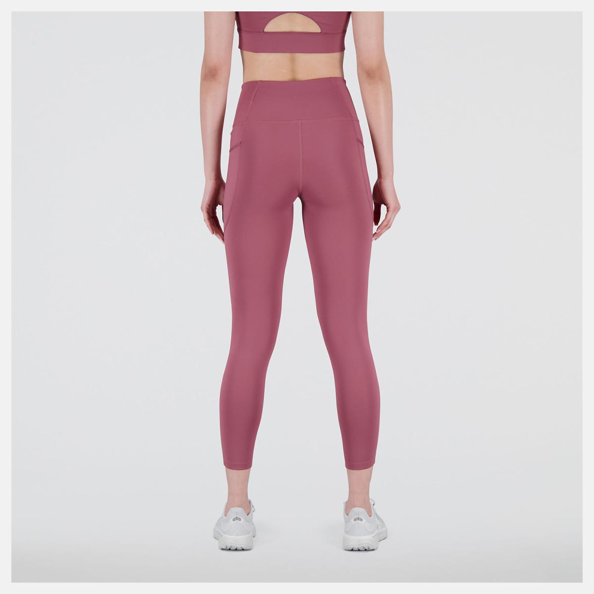 Pants &amp; Leggings | Women New Balance Shape Shield 7/8 High Rise Pocket Tight Washed Burgundy
