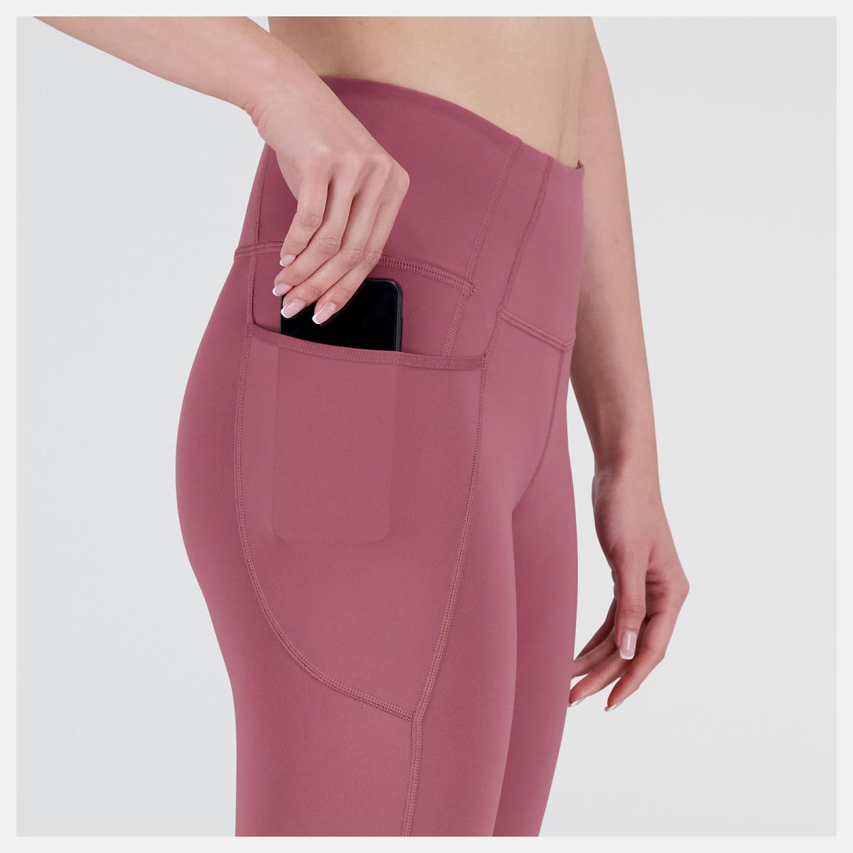 Pants &amp; Leggings | Women New Balance Shape Shield 7/8 High Rise Pocket Tight Washed Burgundy