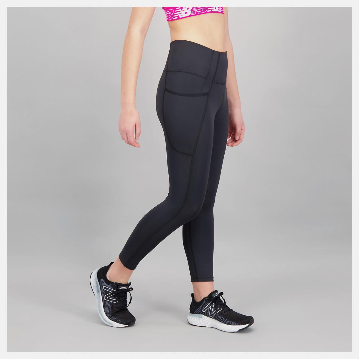 Pants &amp; Leggings | Women New Balance Shape Shield High Rise Pocket Crop Black