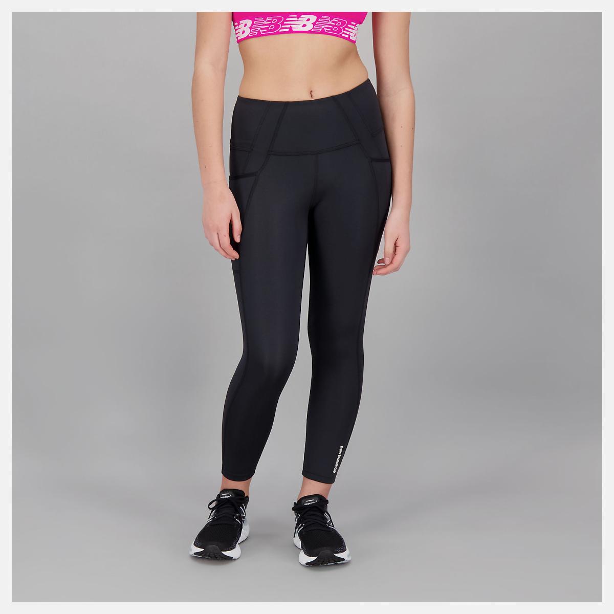 Pants &amp; Leggings | Women New Balance Shape Shield High Rise Pocket Crop Black