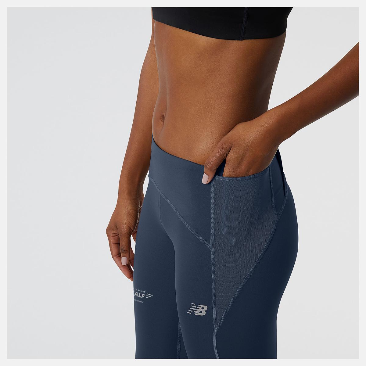 Pants &amp; Leggings | Women New Balance United Airlines NYC Half Impact Run Tight Natural Indigo