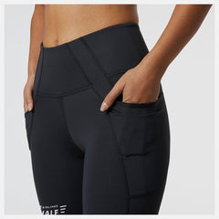 Pants &amp; Leggings | Women New Balance United Airlines NYC Half Shape Shield 7/8 High Rise Pocket Tight Black