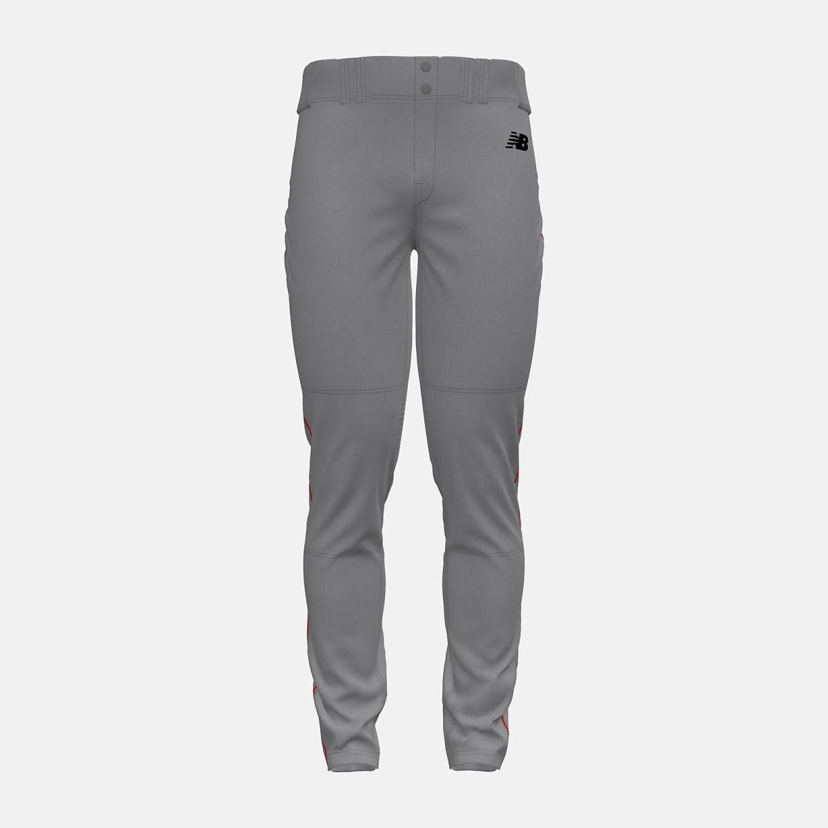 Pants | Men New Balance Adversary 2 Baseball Piped Pant Tapered Grey With Red