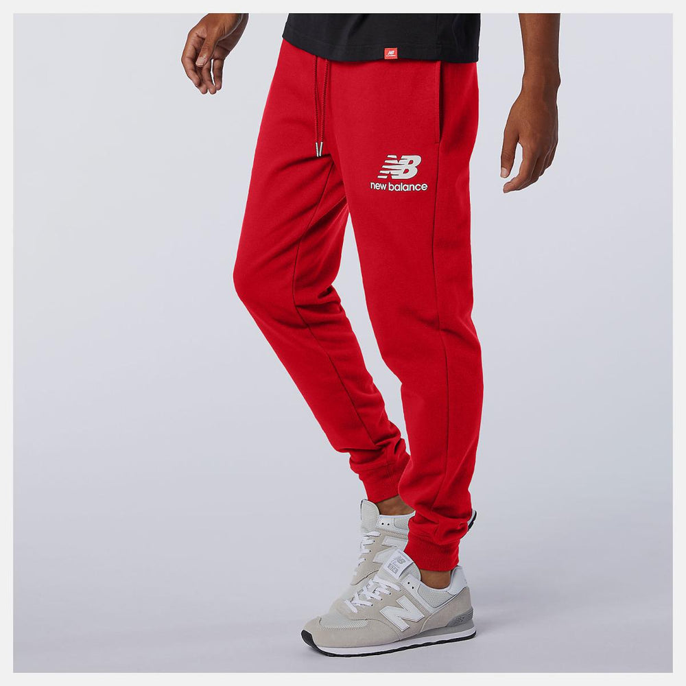 Pants | Men New Balance NB Essentials Stacked Logo Sweatpant Team Red Inline