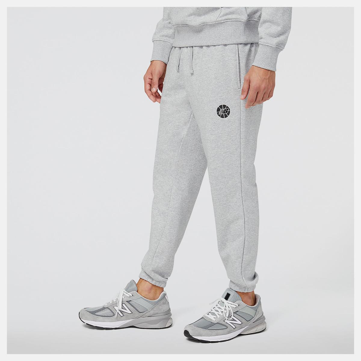 Pants | Men New Balance NB Hoops Fundamentals Pant Athletic Grey
