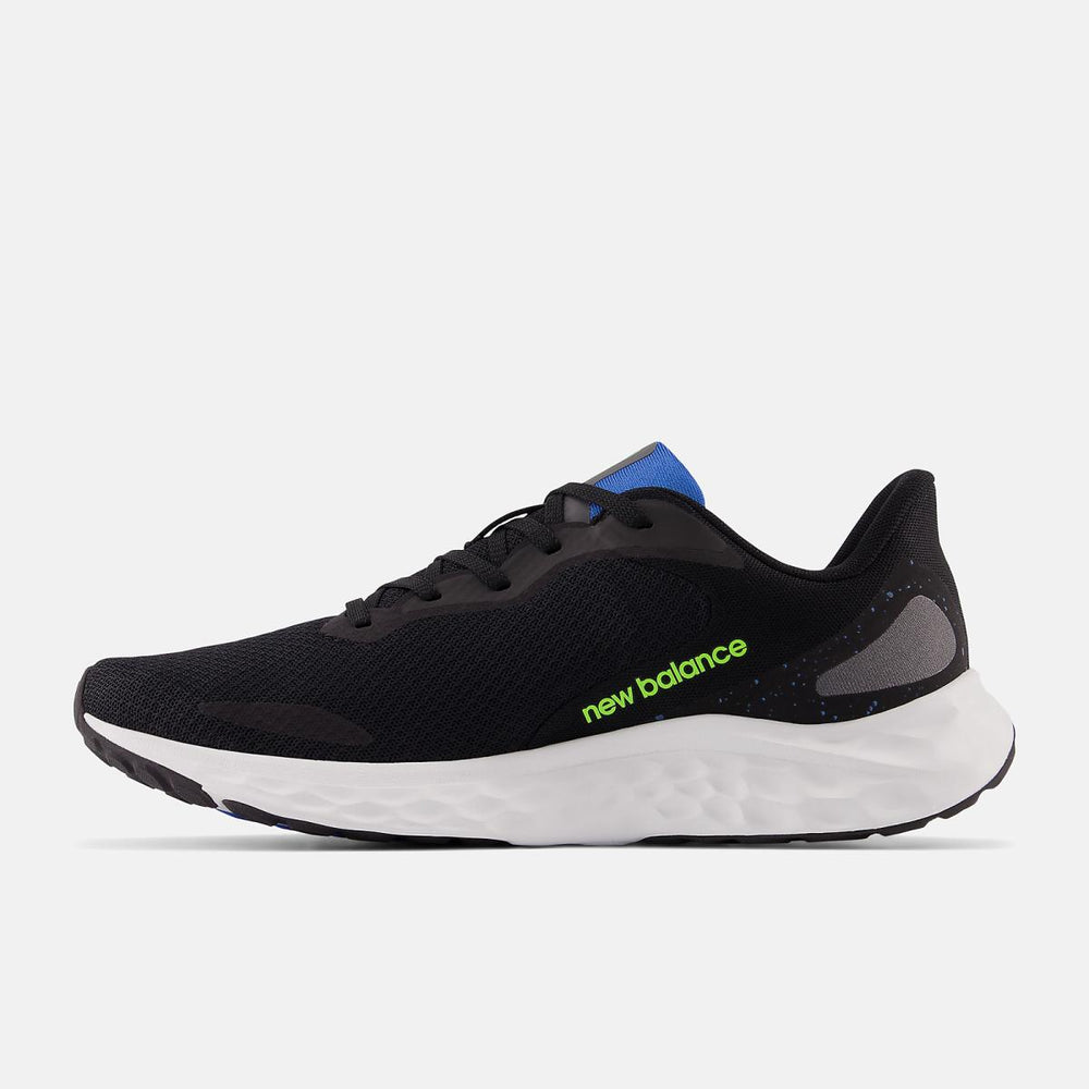 Running | Men New Balance Fresh Foam Arishi V4 Black With Pixel Green And Cobalt