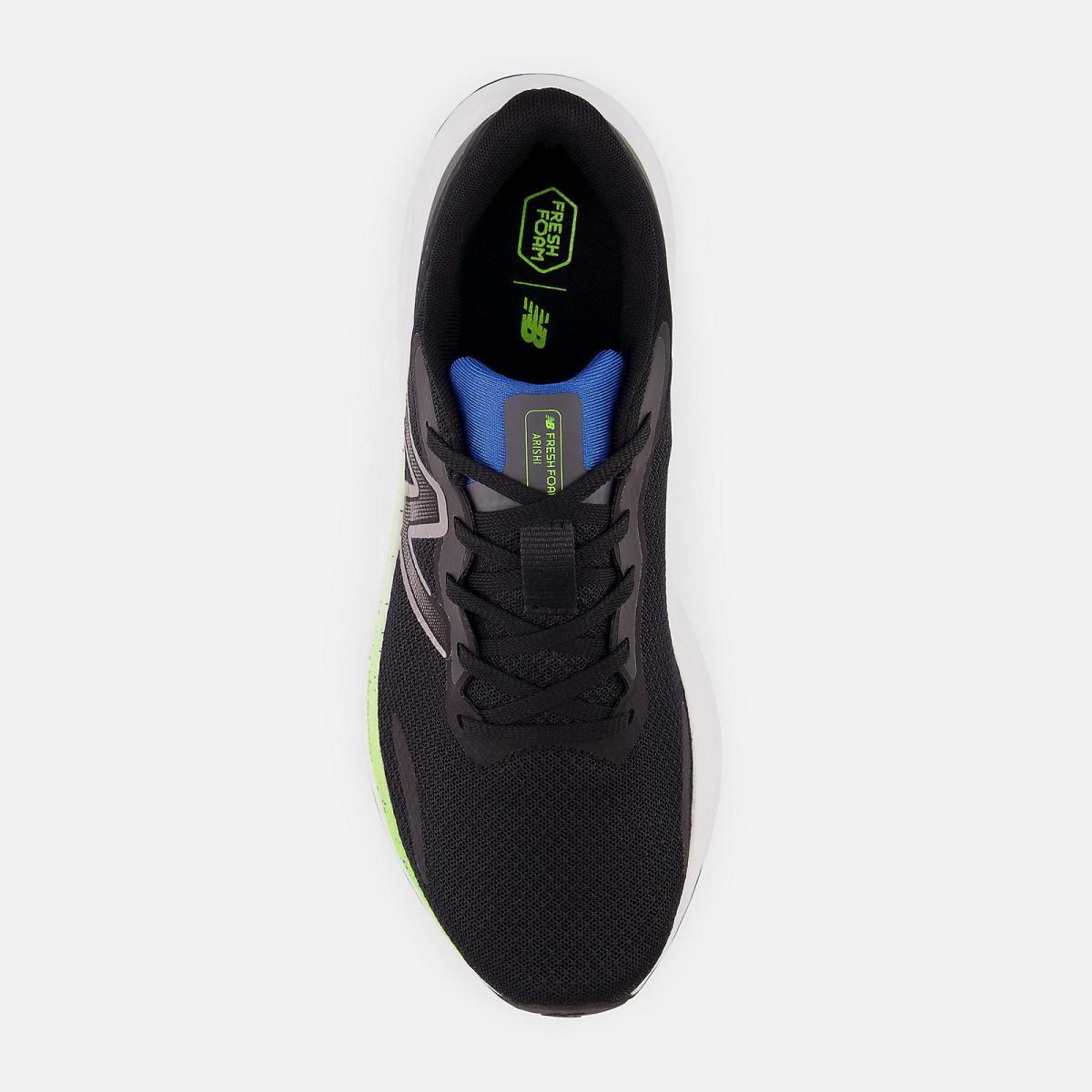 Running | Men New Balance Fresh Foam Arishi V4 Black With Pixel Green And Cobalt