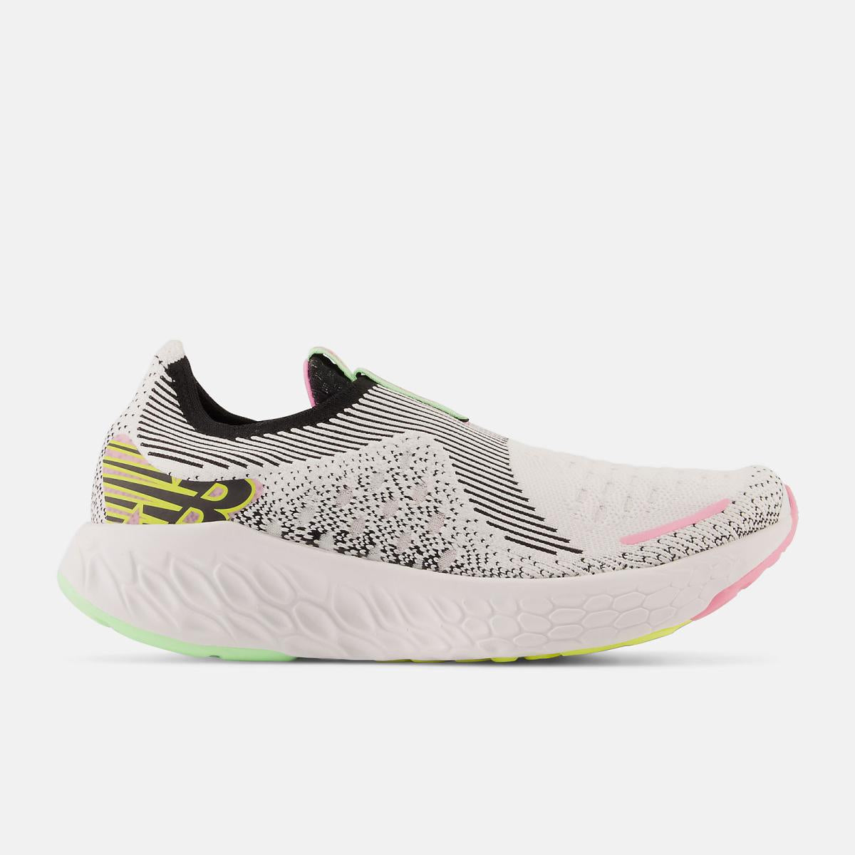 Running | Men New Balance Fresh Foam X 1080 Unlaced White With Black And Vibrant Green