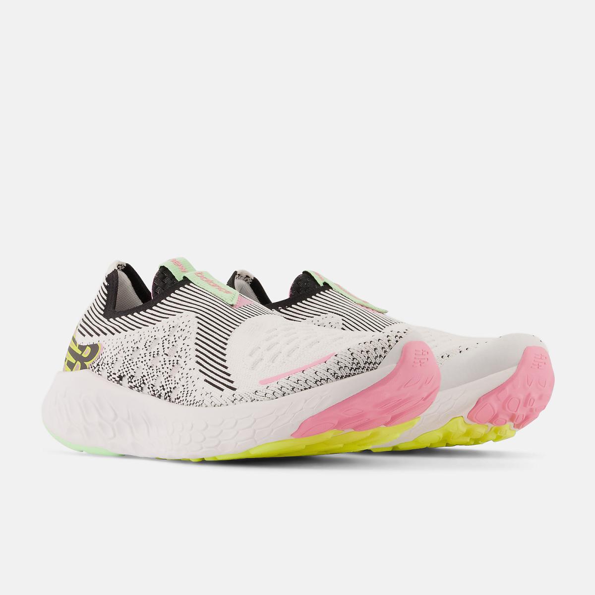 Running | Men New Balance Fresh Foam X 1080 Unlaced White With Black And Vibrant Green