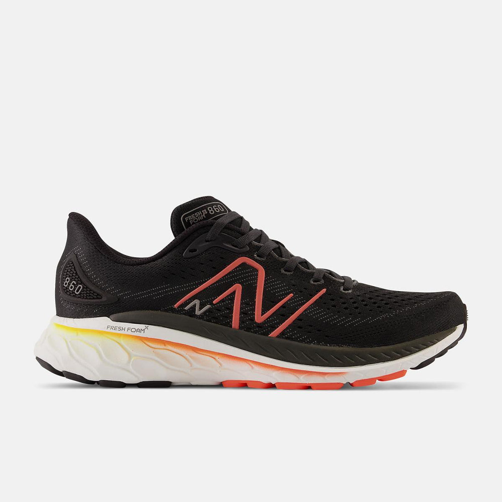 Running | Men New Balance Fresh Foam X 860v13 Black With Neon Dragonfly And Hot Marigold