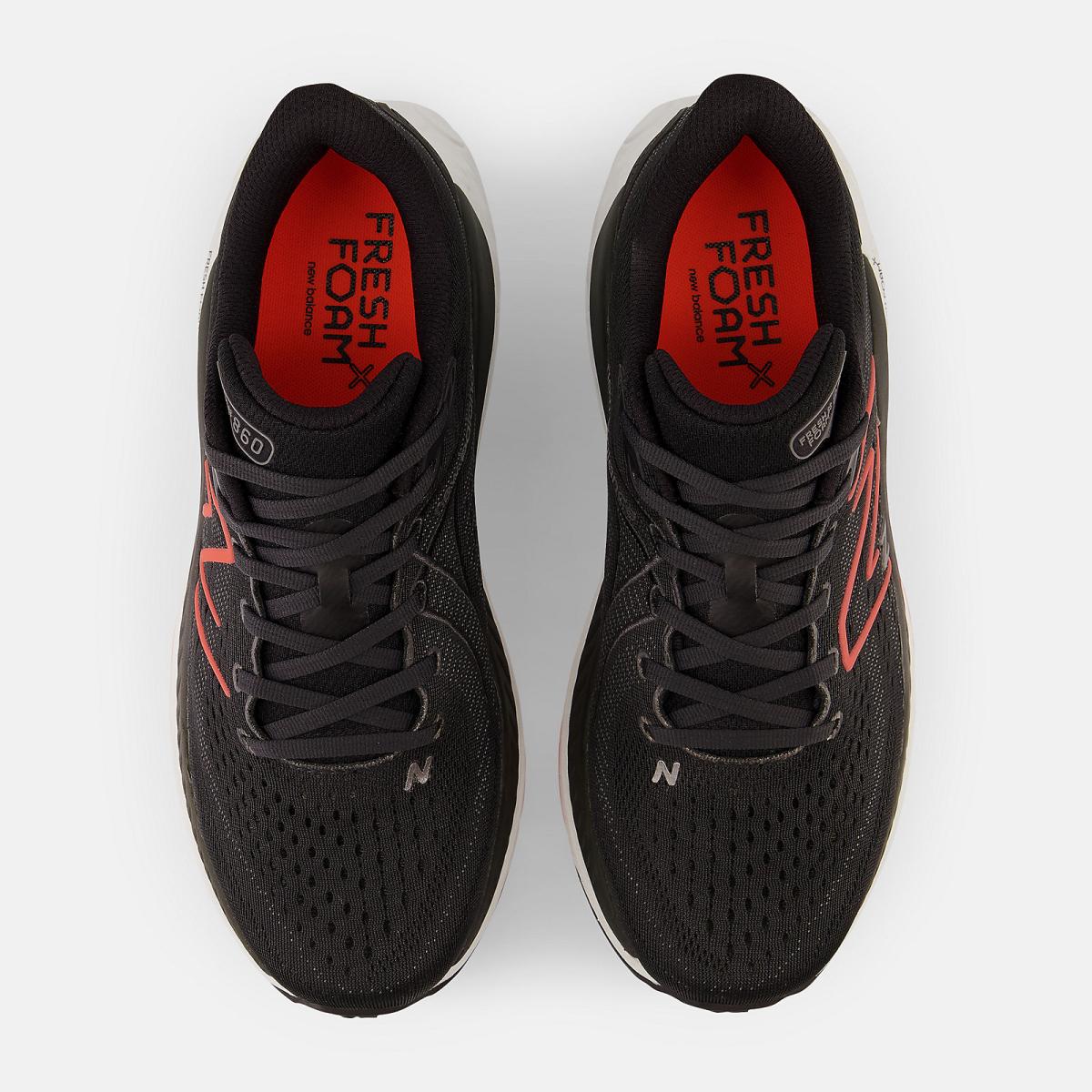 Running | Men New Balance Fresh Foam X 860v13 Black With Neon Dragonfly And Hot Marigold