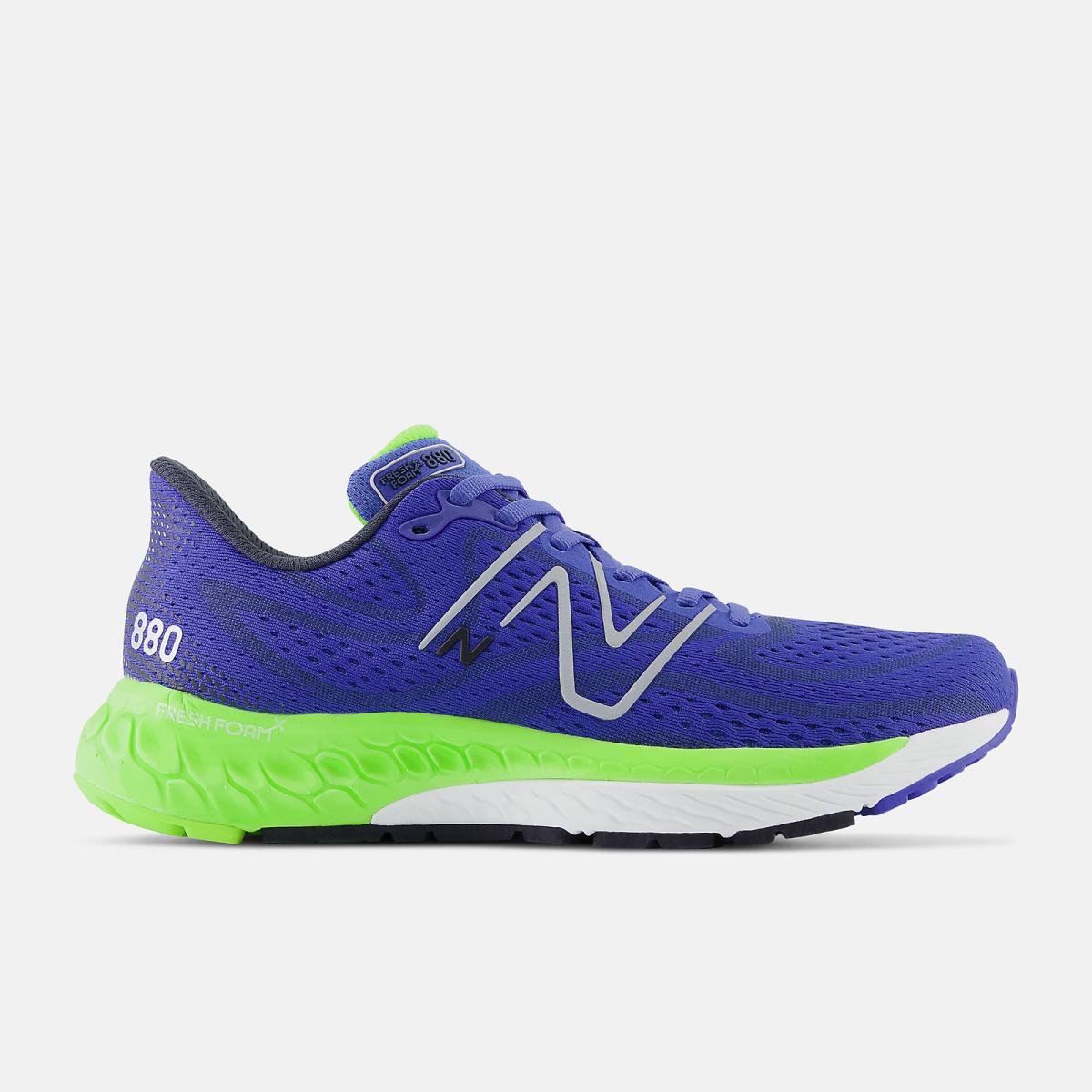 Running | Men New Balance Fresh Foam X 880v13 Blue With Pixel Green And Eclipse