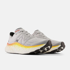 Running | Men New Balance Fresh Foam X More V4 Aluminum Grey With Neon Dragonfly And Hot Marigold
