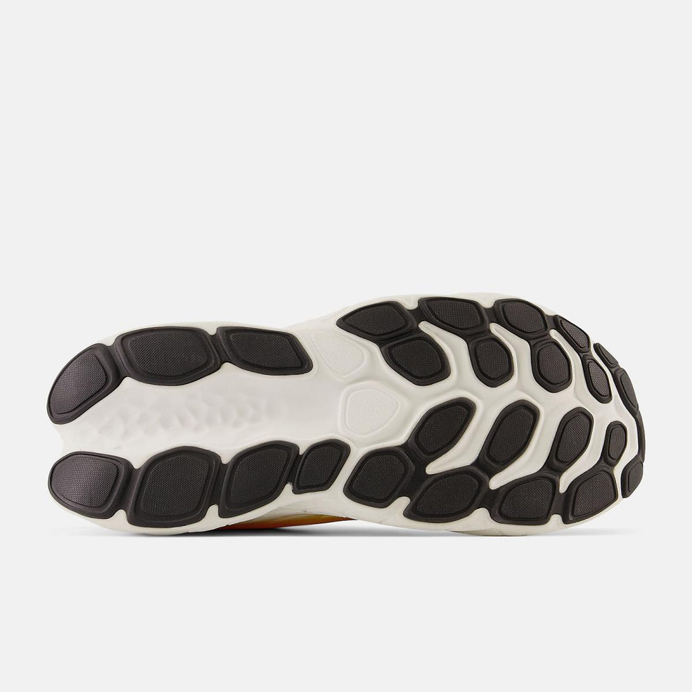 Running | Men New Balance Fresh Foam X More V4 Aluminum Grey With Neon Dragonfly And Hot Marigold