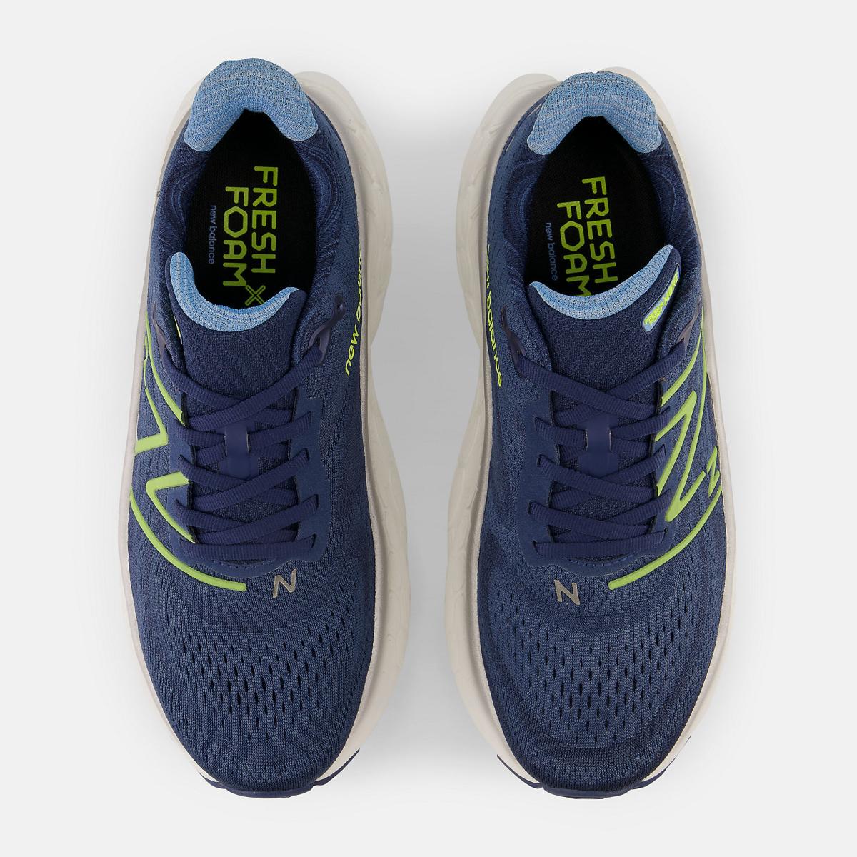 Running | Men New Balance Fresh Foam X More V4 Nb Navy With Cosmic Pineapple And Heritage Blue
