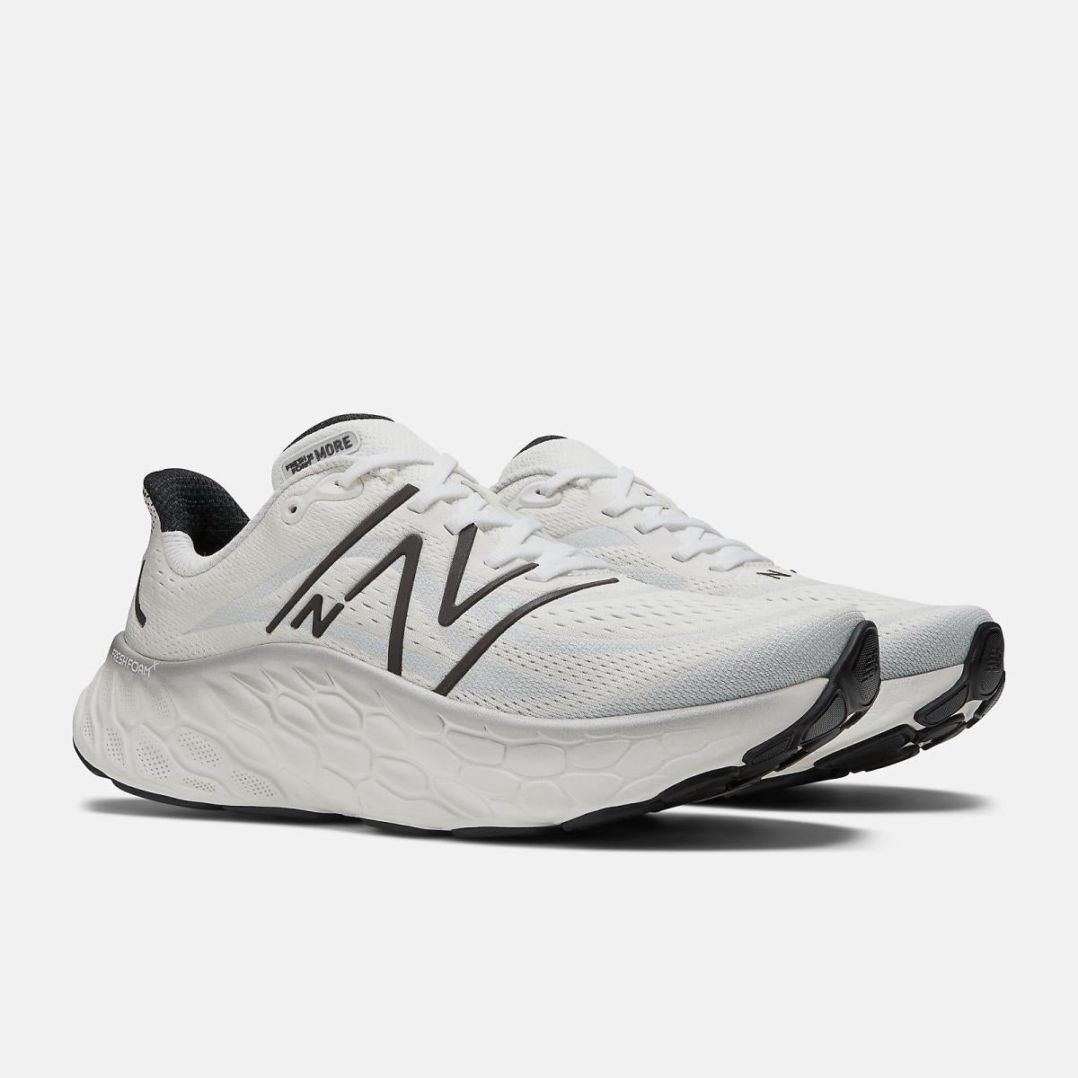 Running | Men New Balance Fresh Foam X More V4 White With Black Metallic And Black