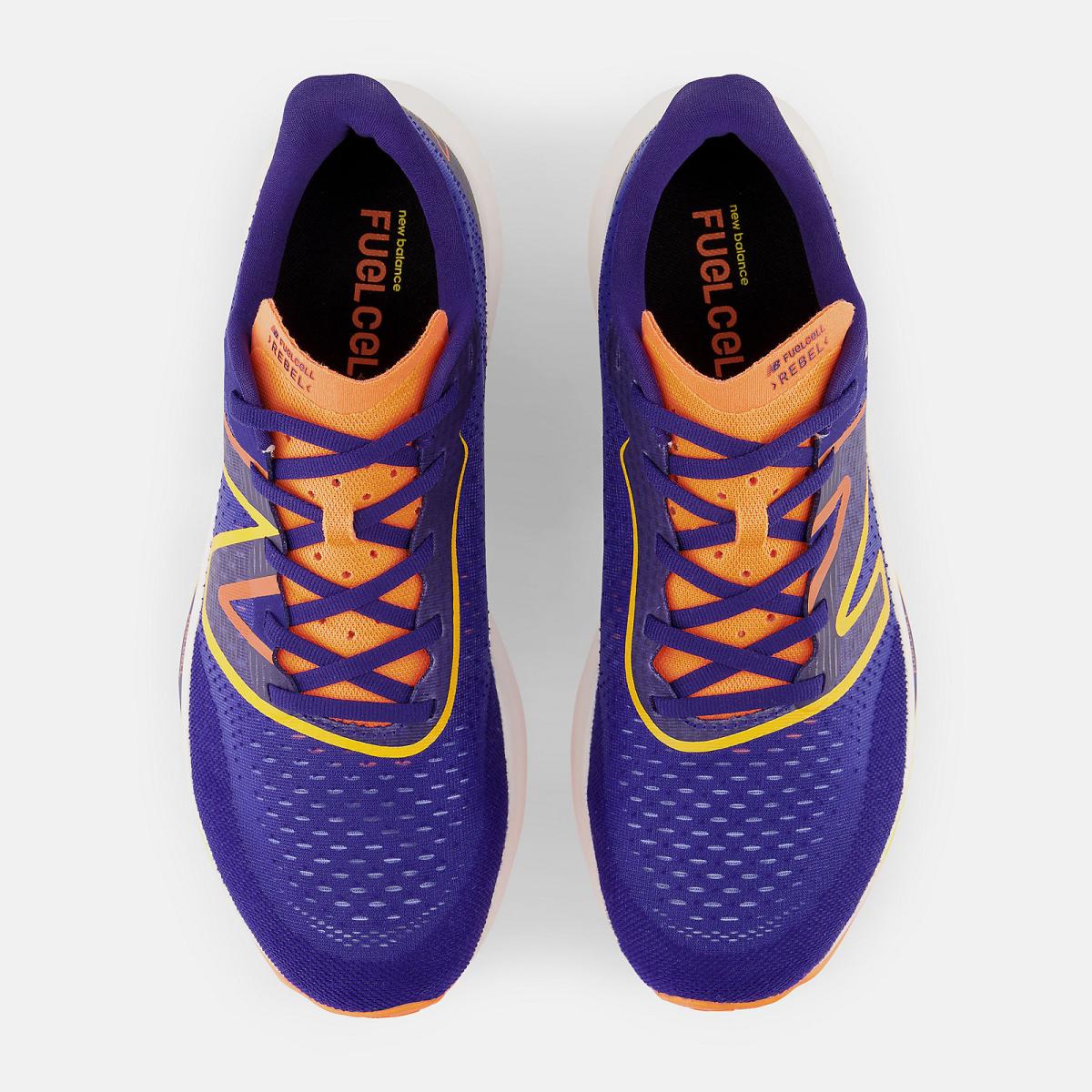 Running | Men New Balance FuelCell Rebel V3 Blue With Vibrant Apricot And Vibrant Orange