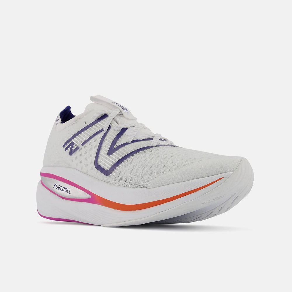 Running | Men New Balance FuelCell SuperComp Trainer White With Victory Blue And Magenta Pop