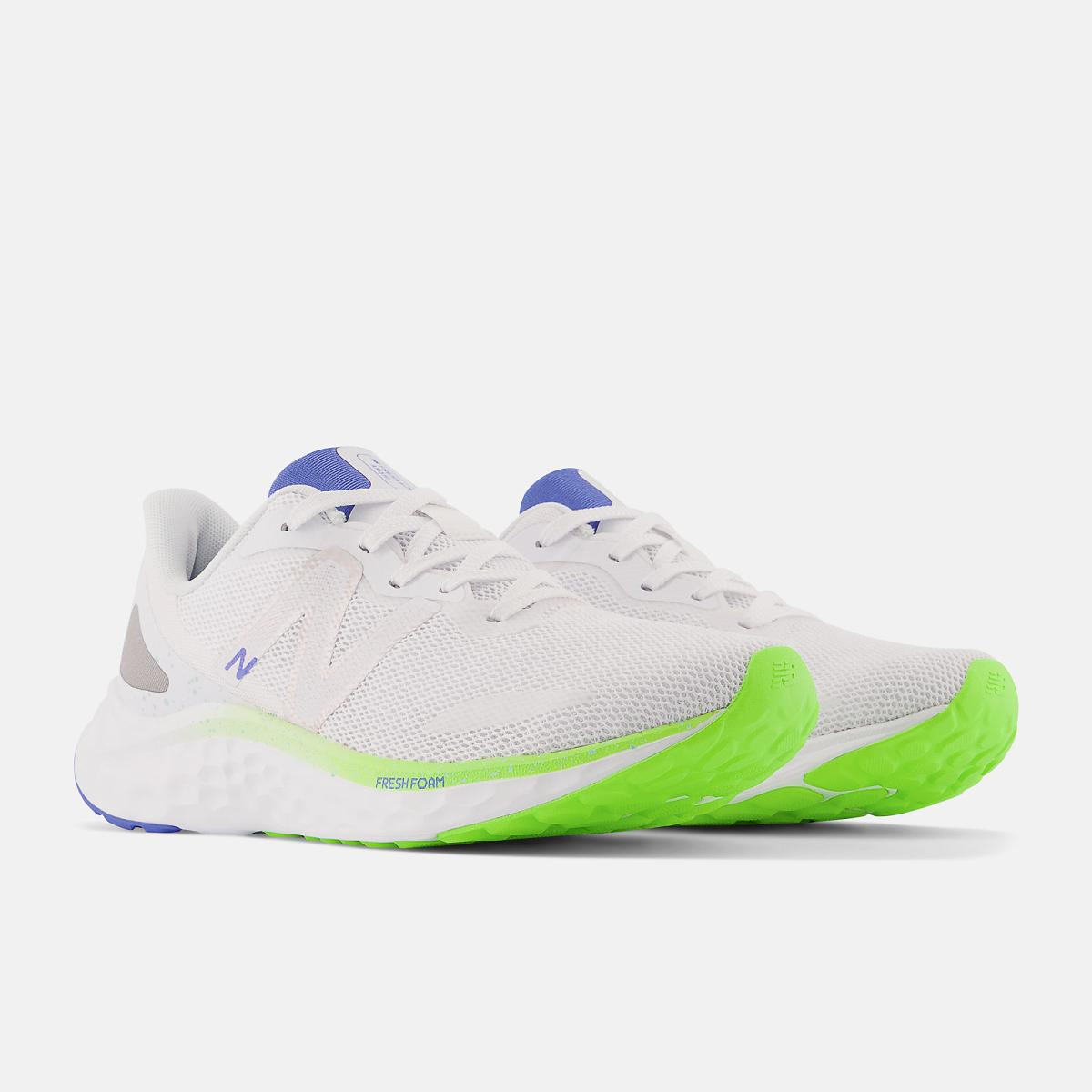 Running | Women New Balance Fresh Foam Arishi V4 White With Pixel Green And Bright Lapis