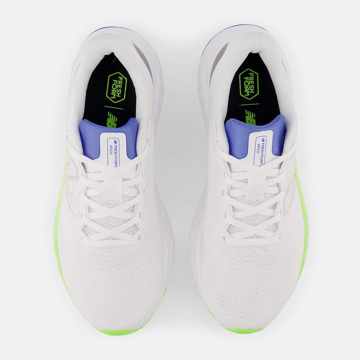 Running | Women New Balance Fresh Foam Arishi V4 White With Pixel Green And Bright Lapis
