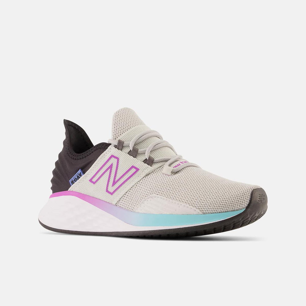 Running | Women New Balance Fresh Foam Roav Grey Matter With Summer Aqua And Cosmic Rose