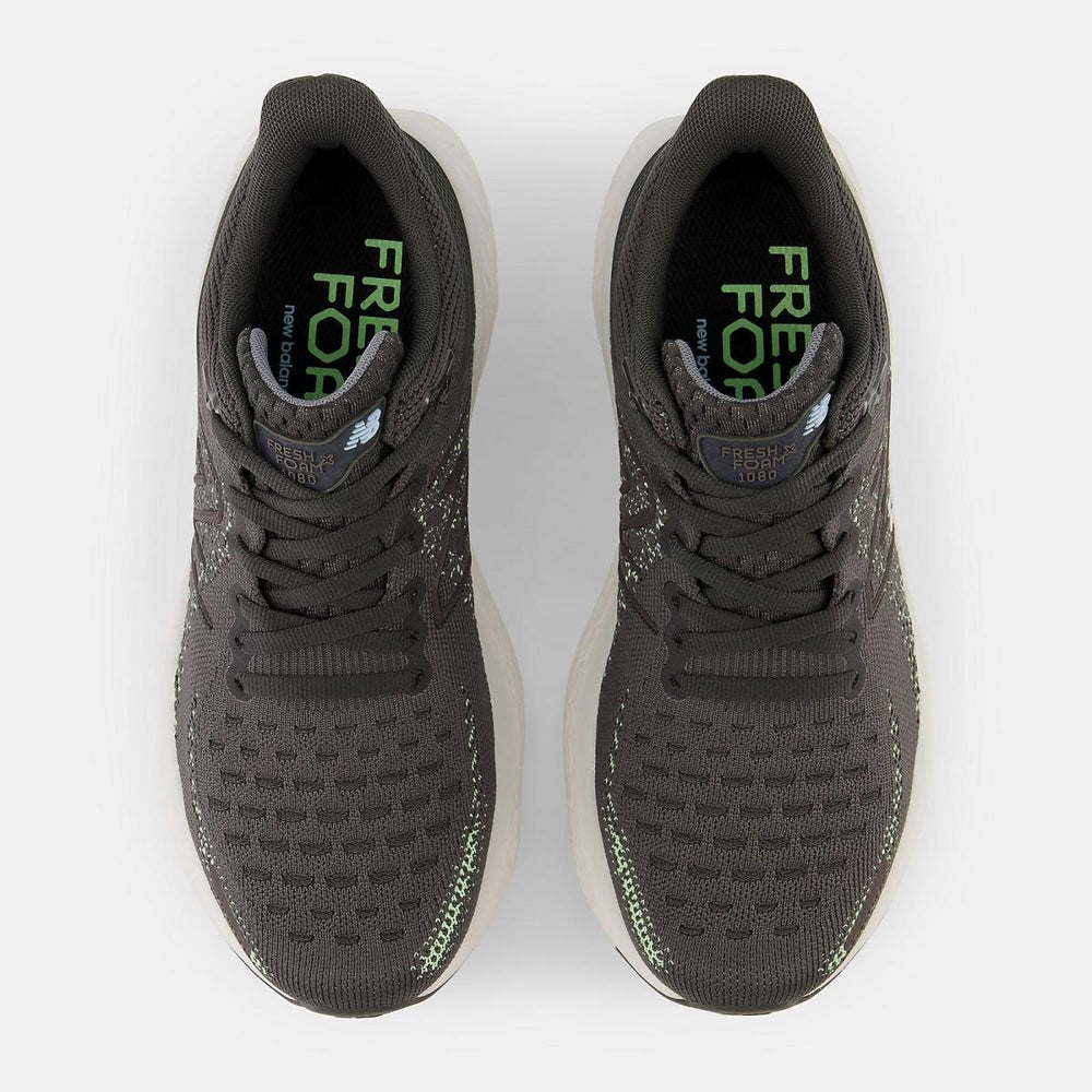 Running | Women New Balance Fresh Foam X 1080v12 Blacktop With Green Aura And Bleach Blue