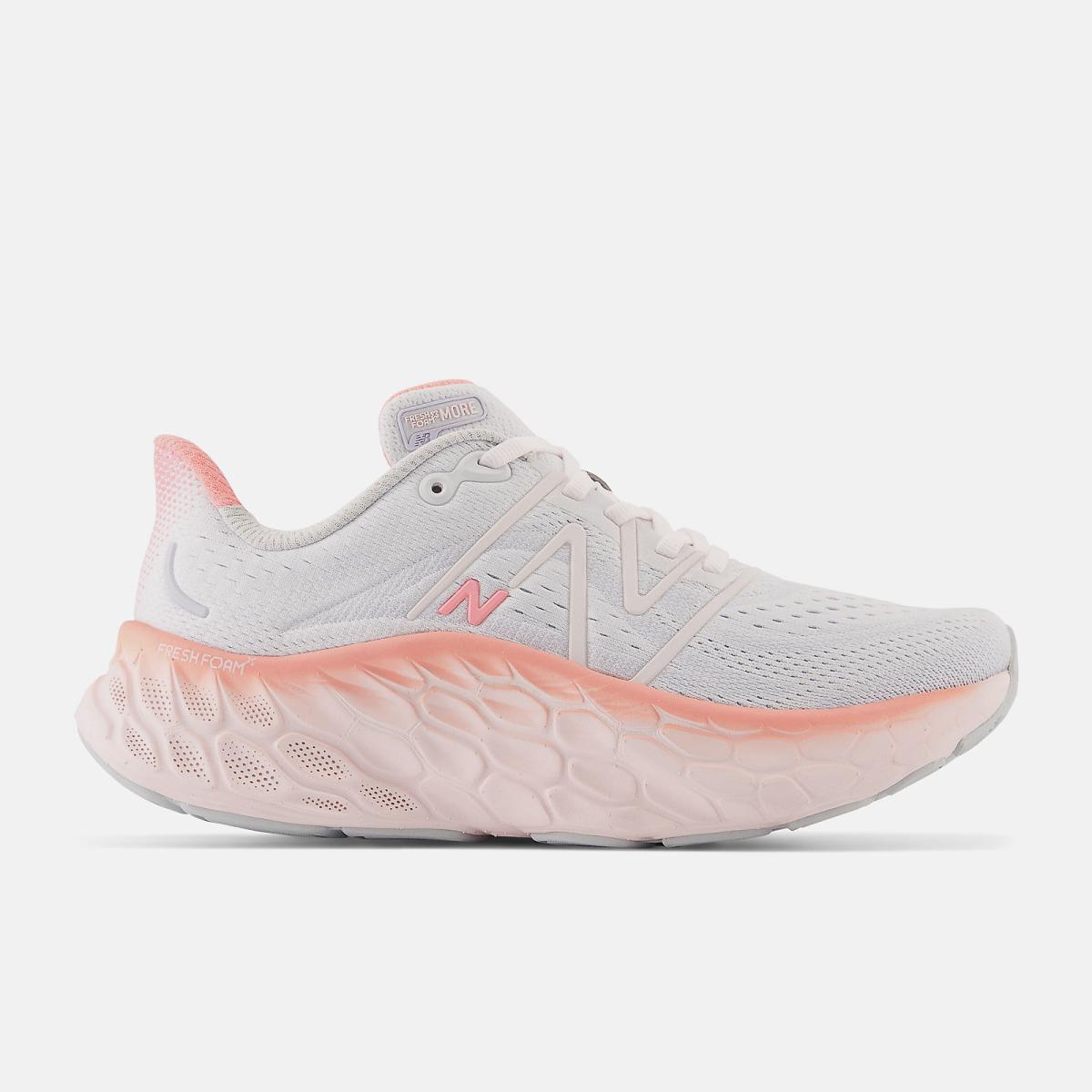 Running | Women New Balance Fresh Foam X More V4 Quartz Grey With Washed Pink And Grapefruit